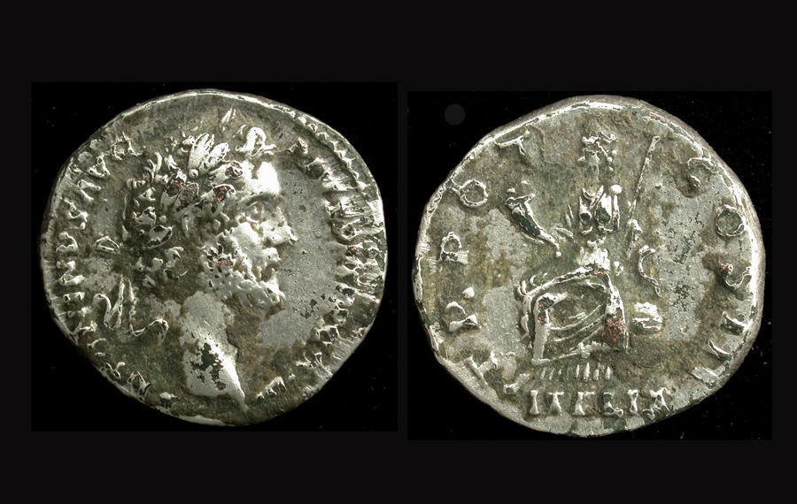Antoninus Pius, Superb Fourrée Denarius, Italia Reverse Antoninus Pius, Superb Fourrée Denarius, Italia Reverse